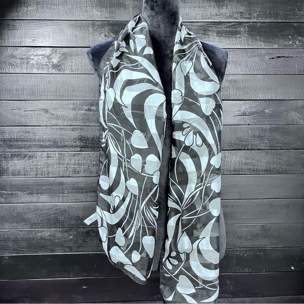 Chic Black and White Abstract Scarf